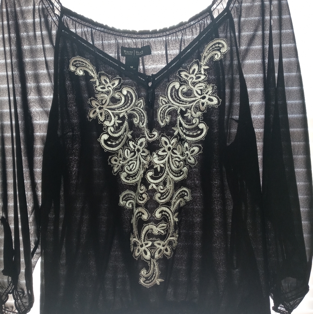 White and black blouse